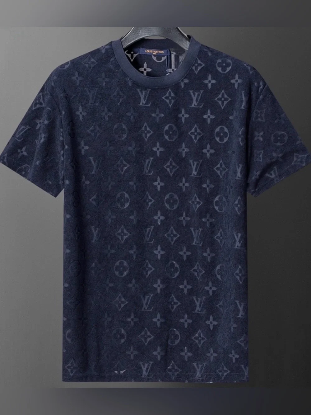 Louis Vuitton Navy Monogram Short Sleeve Crew Tee